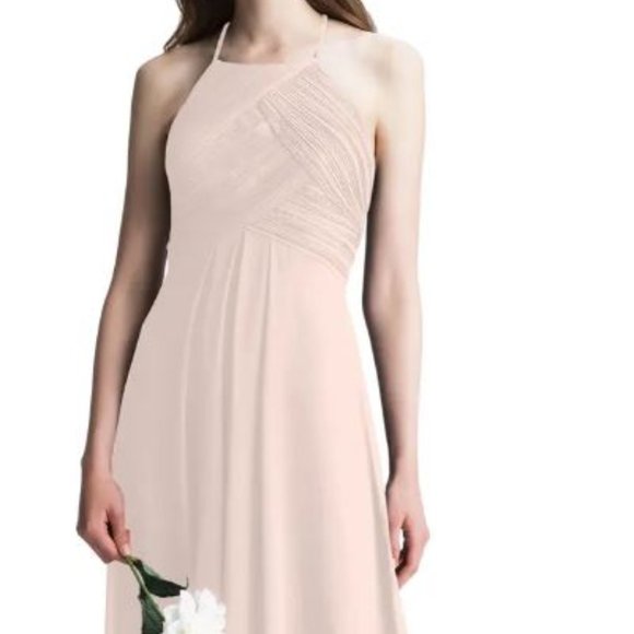 Halter Chiffon A-Line Gown, Petal Pink - Picture 1 of 5